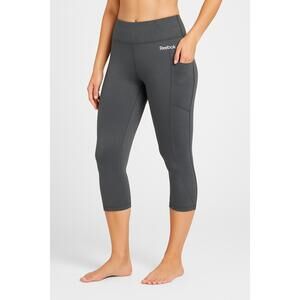 Reebok Grey Capri Length Cropped Athletic‎ Leggings Reebok Branding Womens Large